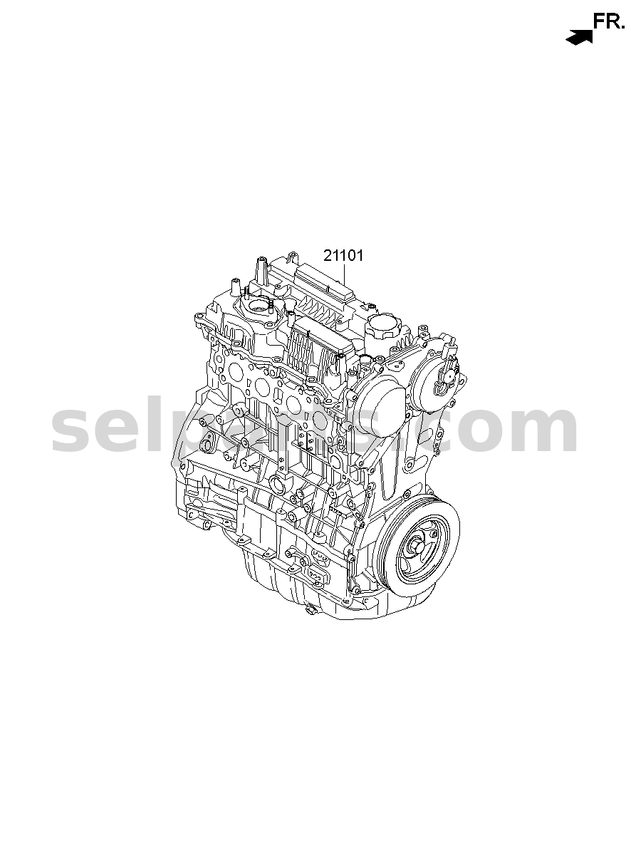 Genuine ENGINE ASSY-SUB for Hyundai Sonata #1T03T2GA07E
