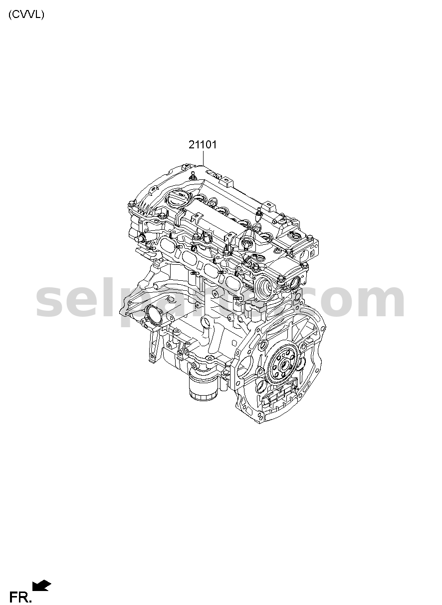 Genuine ENGINE ASSY-SUB for Hyundai Sonata #1M1012EU00