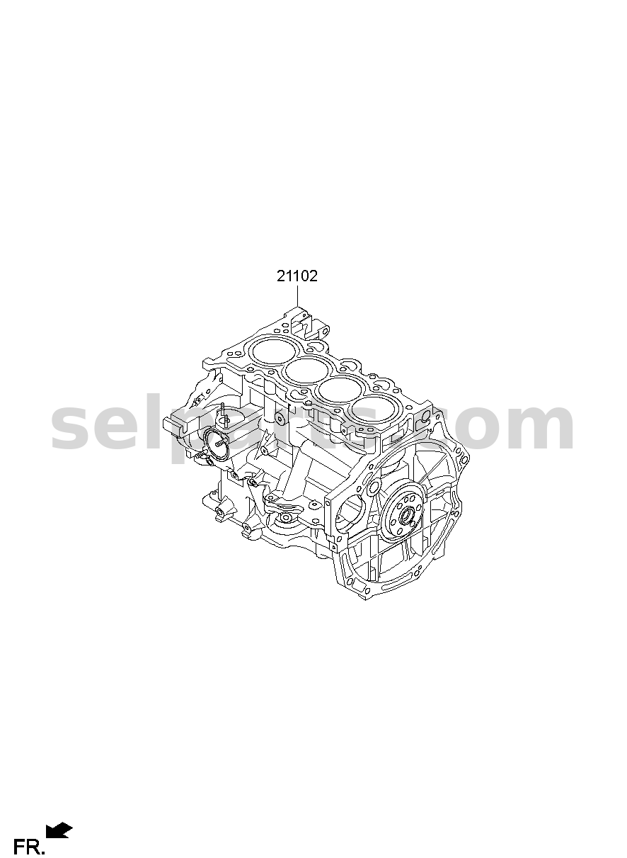 Genuine ENGINE ASSY-SHORT for Hyundai Sonata #250N22BU02