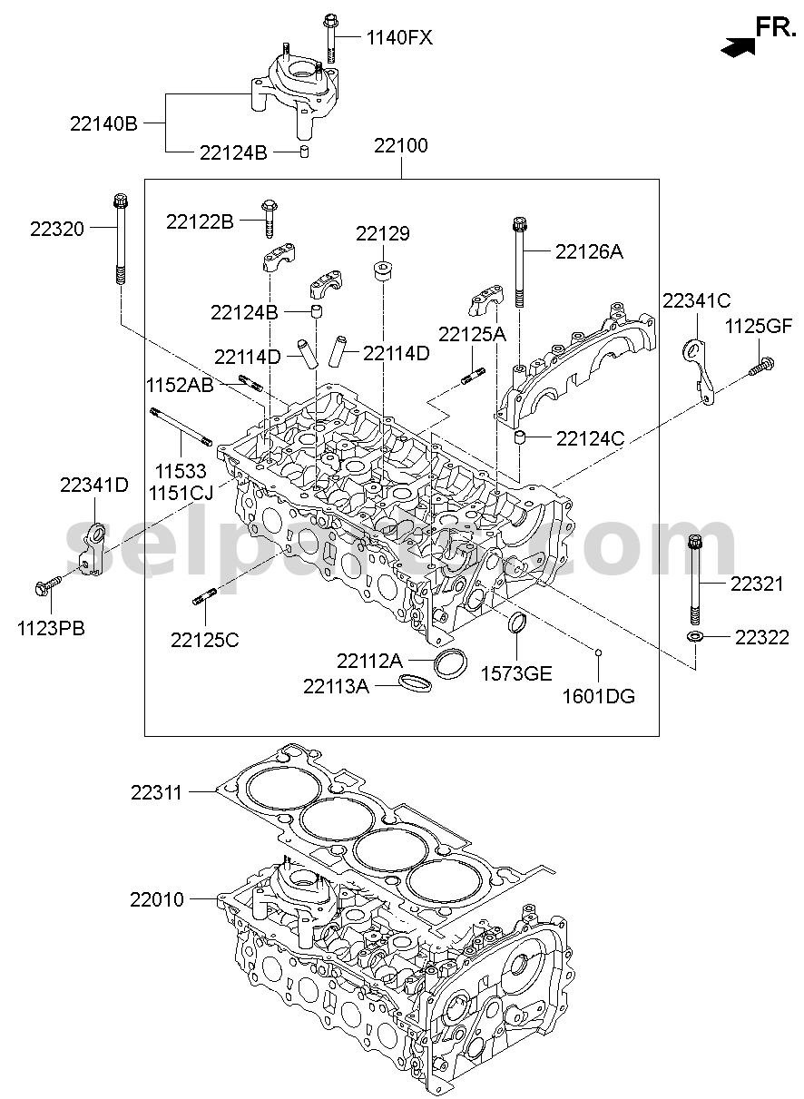 Genuine CYLINDER HEAD COMPT SUB ASSY for Hyundai Sonata #4T01T2GA01F