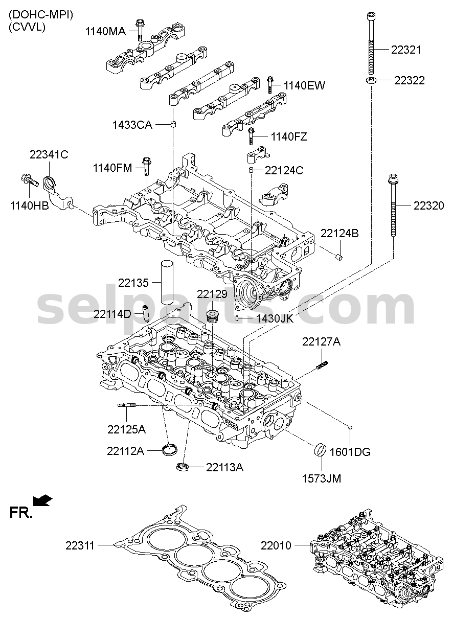 Genuine CYLINDER HEAD COMPT SUB ASSY for Hyundai Sonata #4M0242EU00