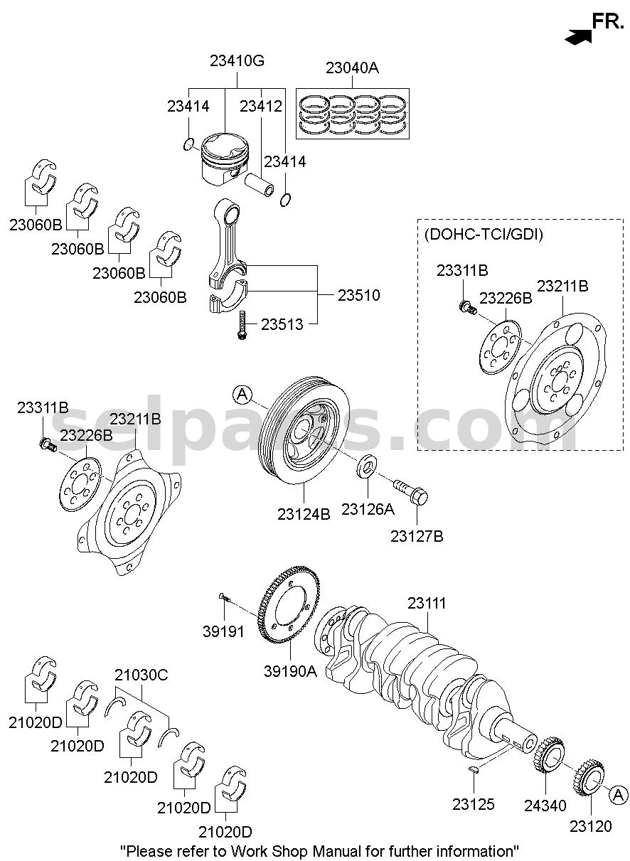 Genuine CRANKSHAFT for Hyundai Sonata #231112G030
