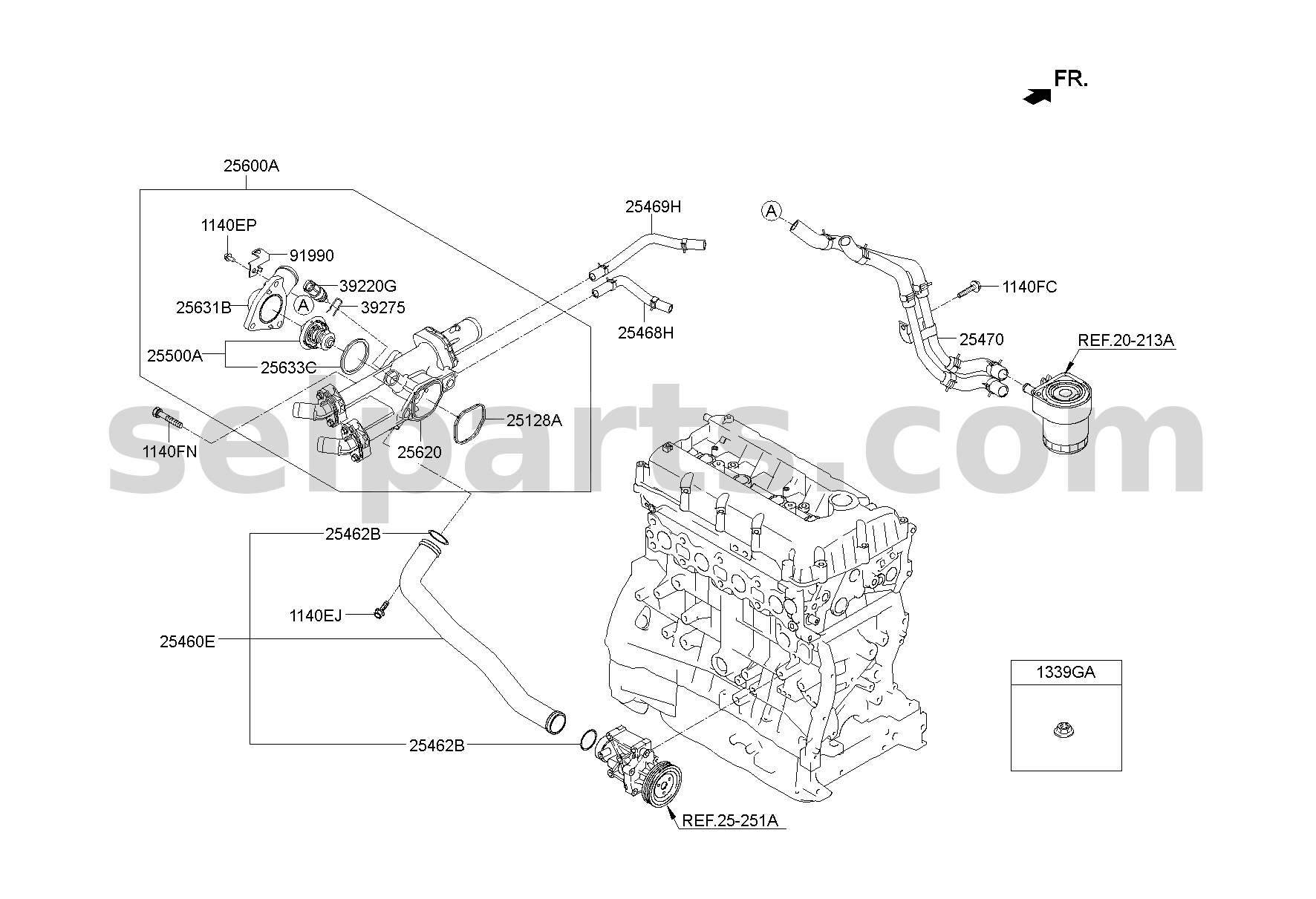 Genuine TUBE ASSY-OIL COOLER for Hyundai Sonata #254702GGB0