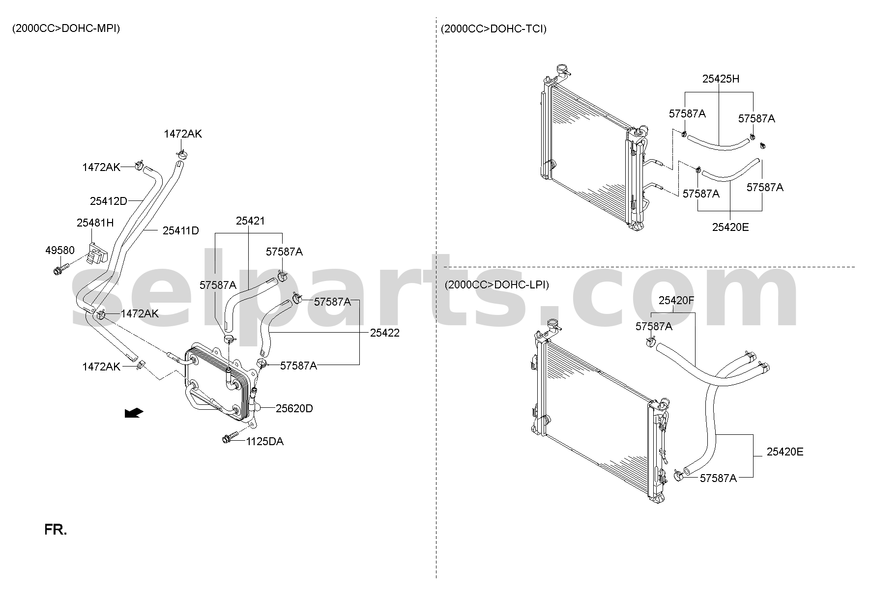 Genuine HOSE ASSY-OIL COOLER for Hyundai Sonata #25425G8200