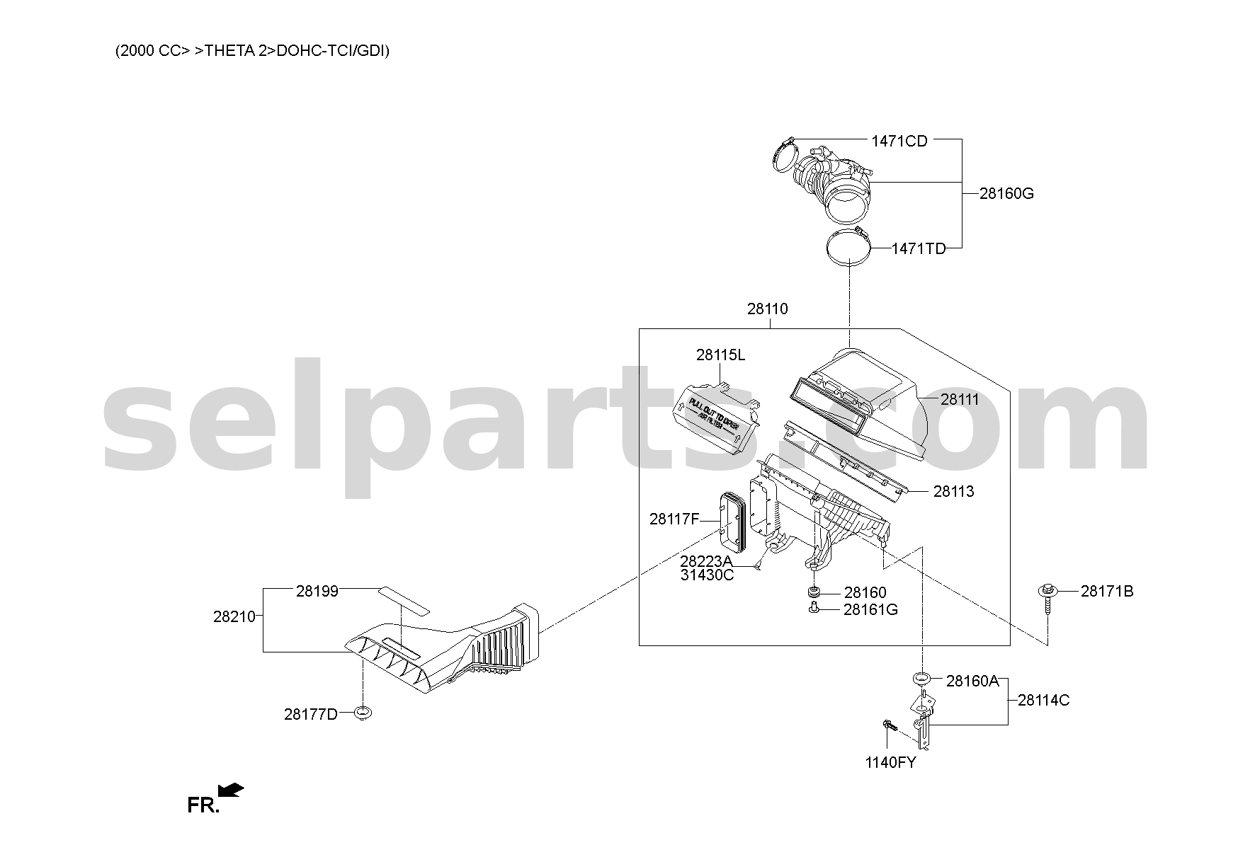 Genuine ADAPTOR-HOSE for Hyundai Sonata #28132C0400