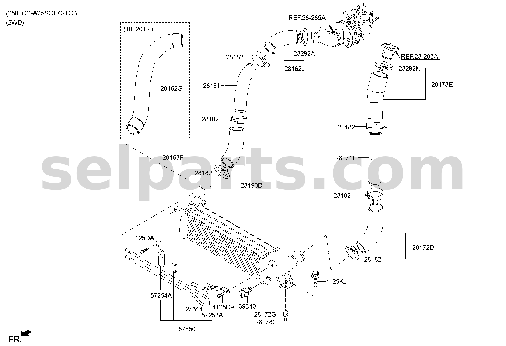 Genuine HOSE-INTERCOOLER INLET for Hyundai Grand Starex #281604A720