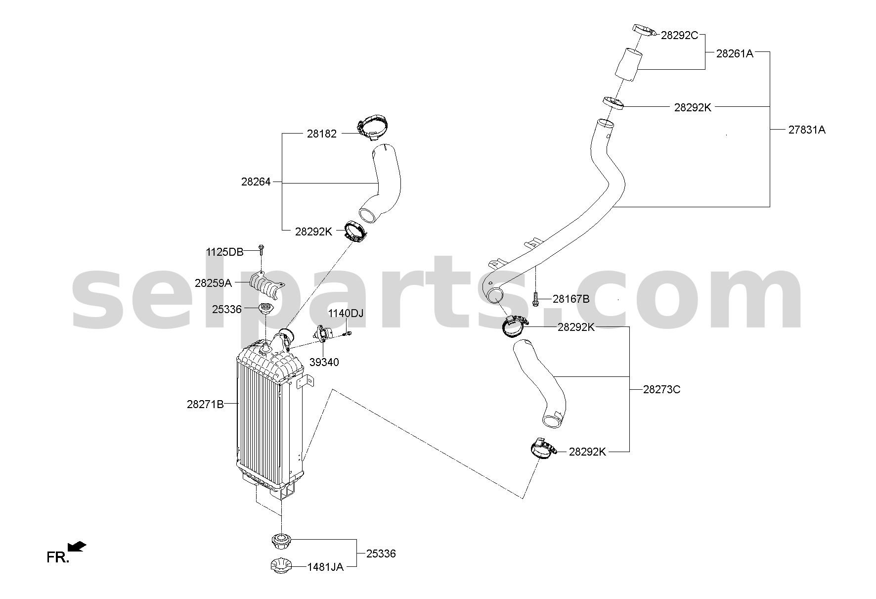 Genuine HOSE C for Hyundai Sonata #282732A870
