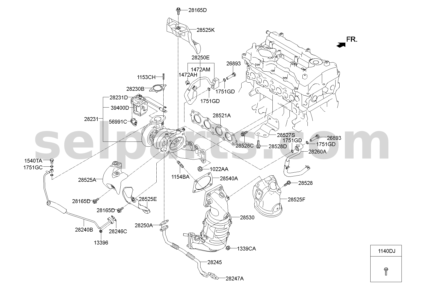 Genuine STAY-EXHAUST MANIFOLD for Hyundai Sonata #285272GTA2