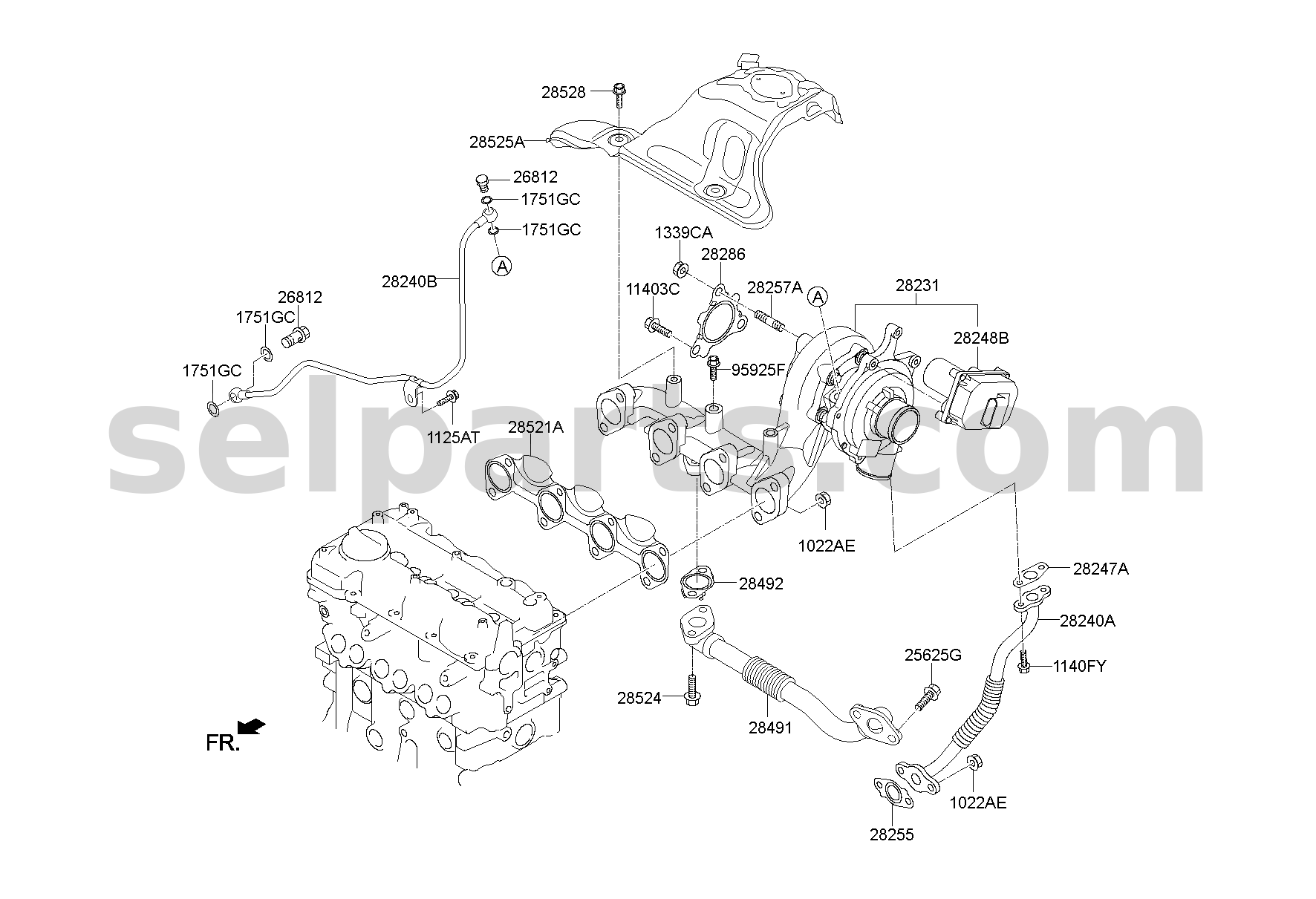 Genuine PIPE-EGR for Hyundai Sonata #284912A781