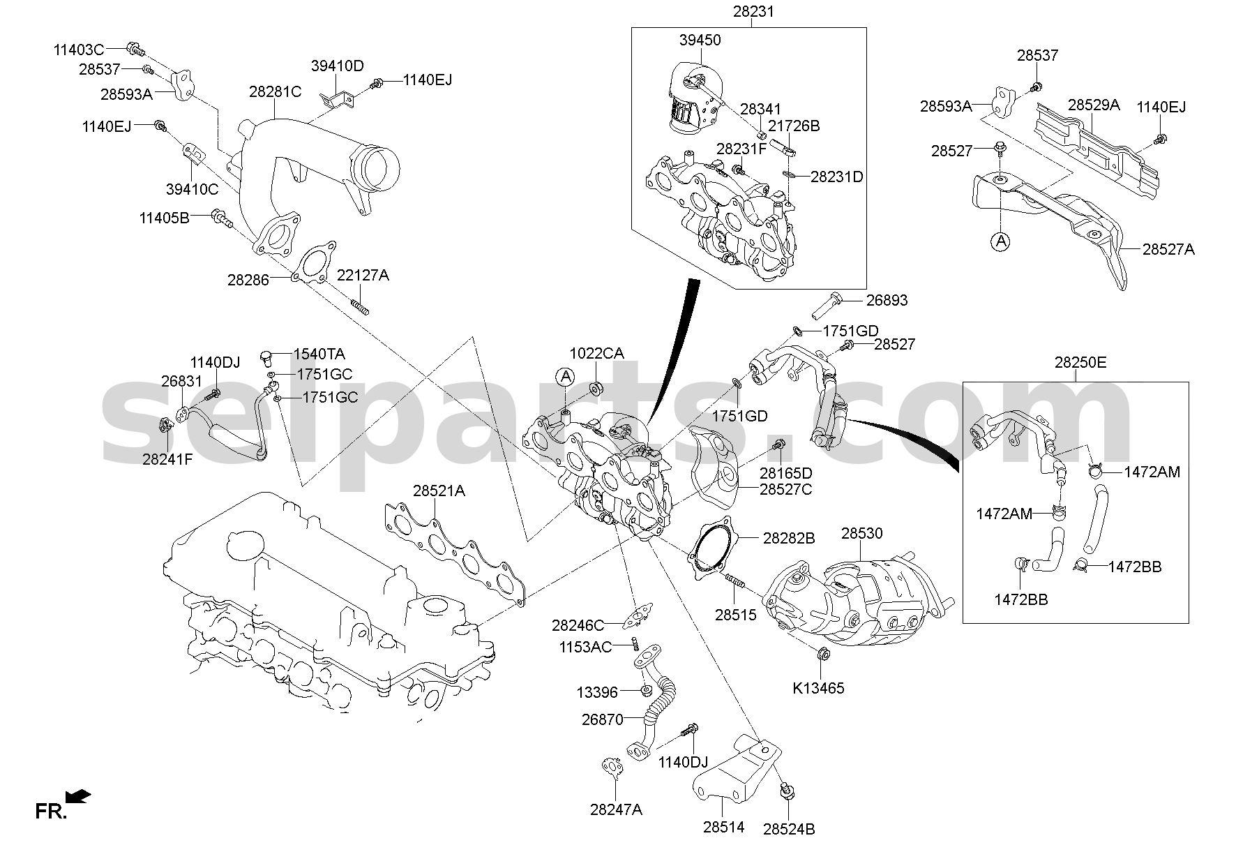 Genuine CASE ASSY-CATALYST for Hyundai Sonata #285302BLB0