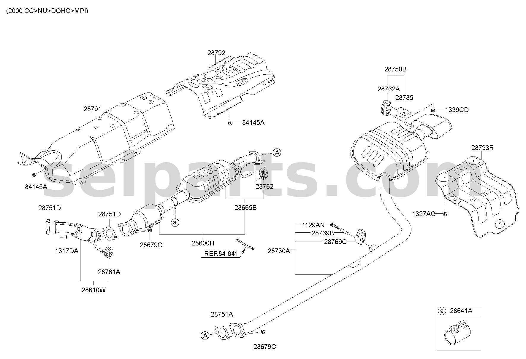 Genuine MUFFLER ASSY-FRONT for Hyundai Sonata #28610C1050