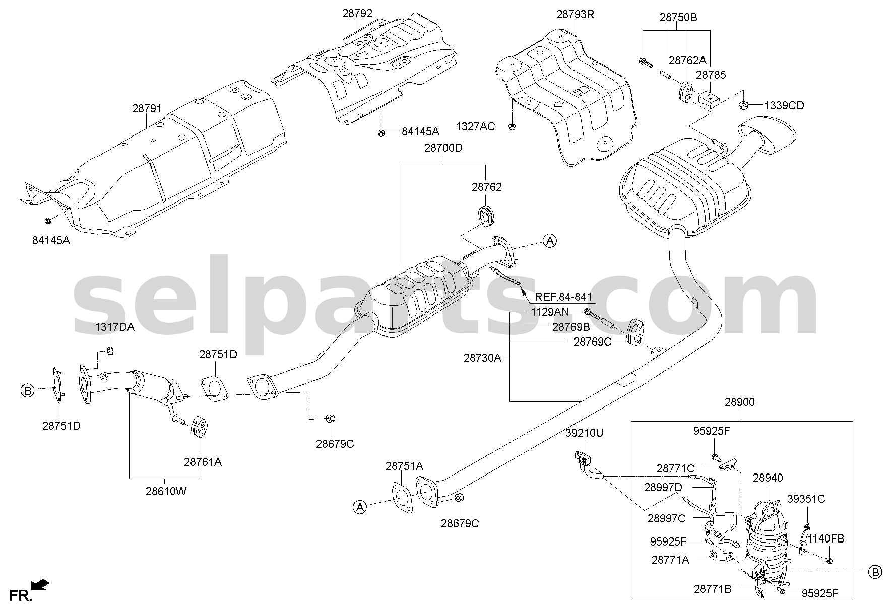 Genuine MUFFLER ASSY-CENTER for Hyundai Sonata #28600C1810