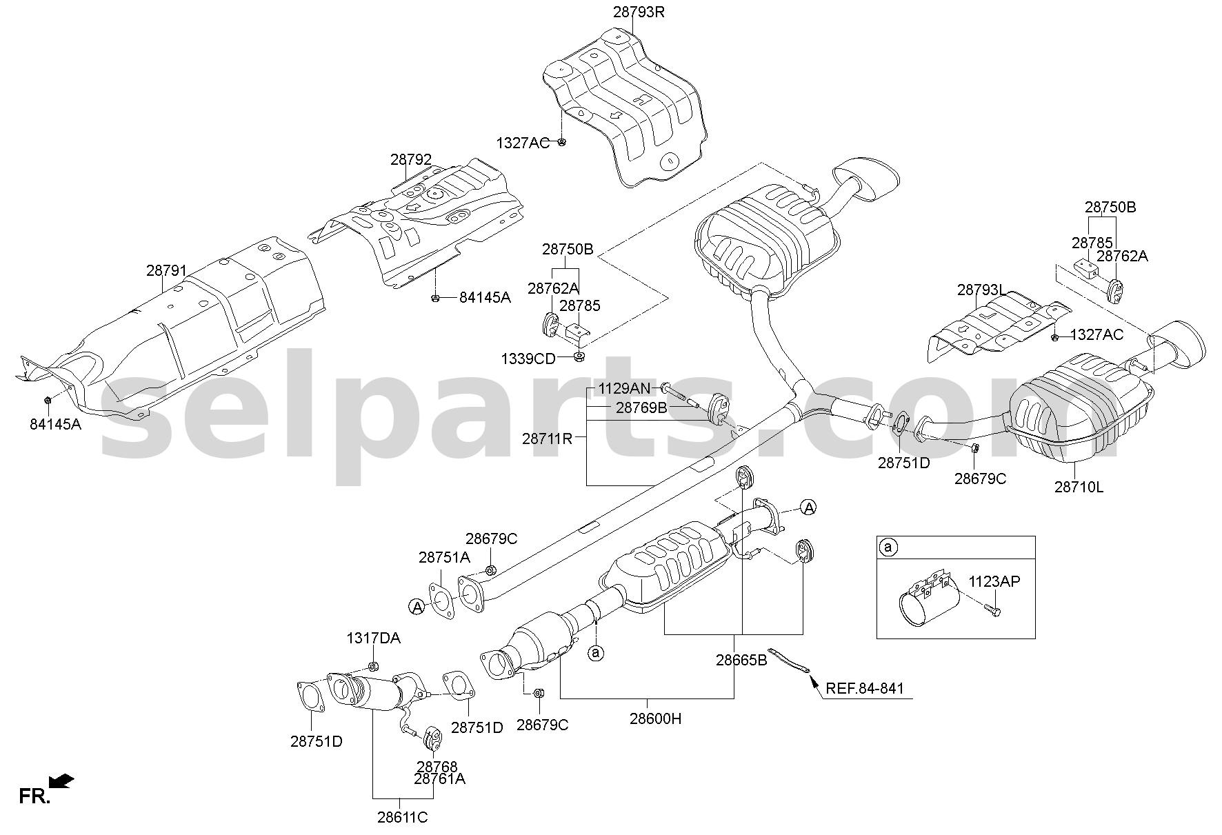 Genuine MUFFLER ASSY-REAR,LH for Hyundai Sonata #28710C1570