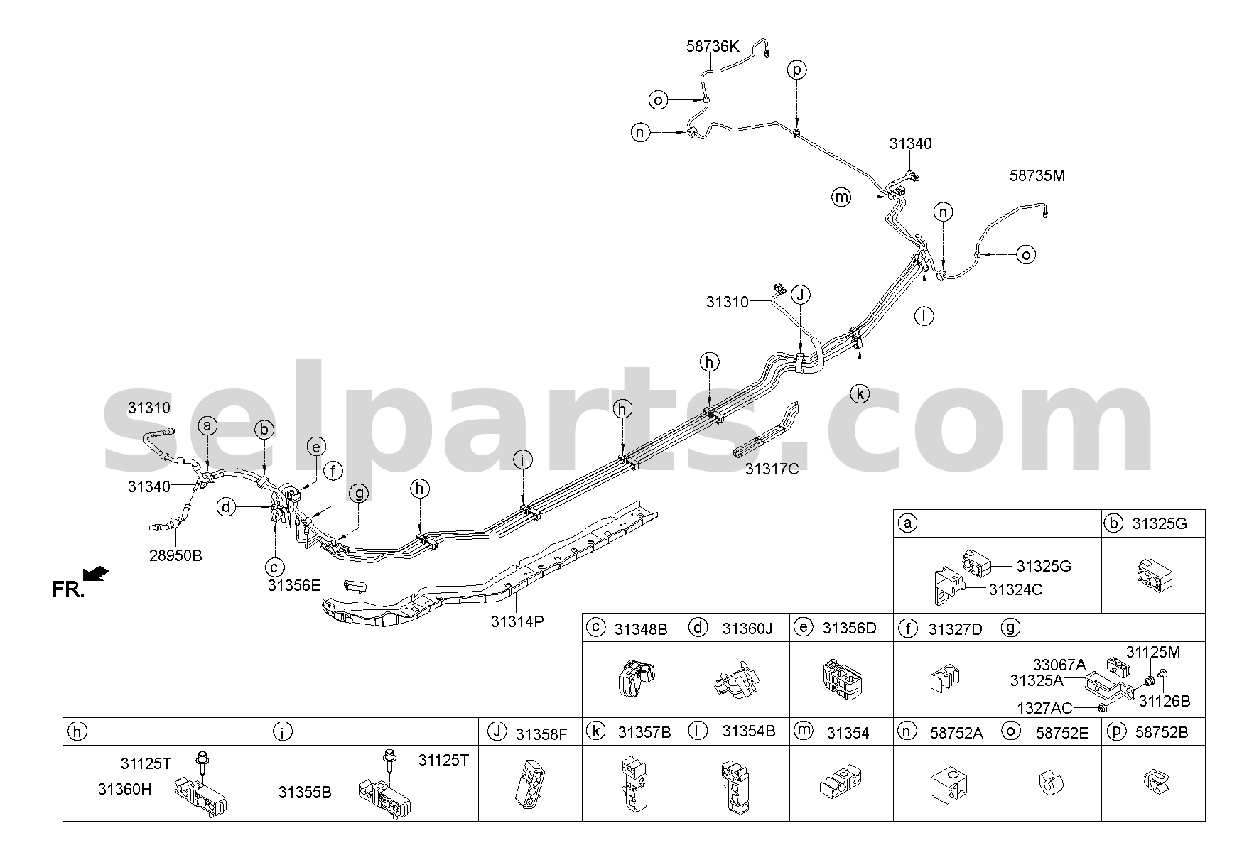 Genuine TUBE-FUEL FEED for Hyundai Sonata #31310C1510