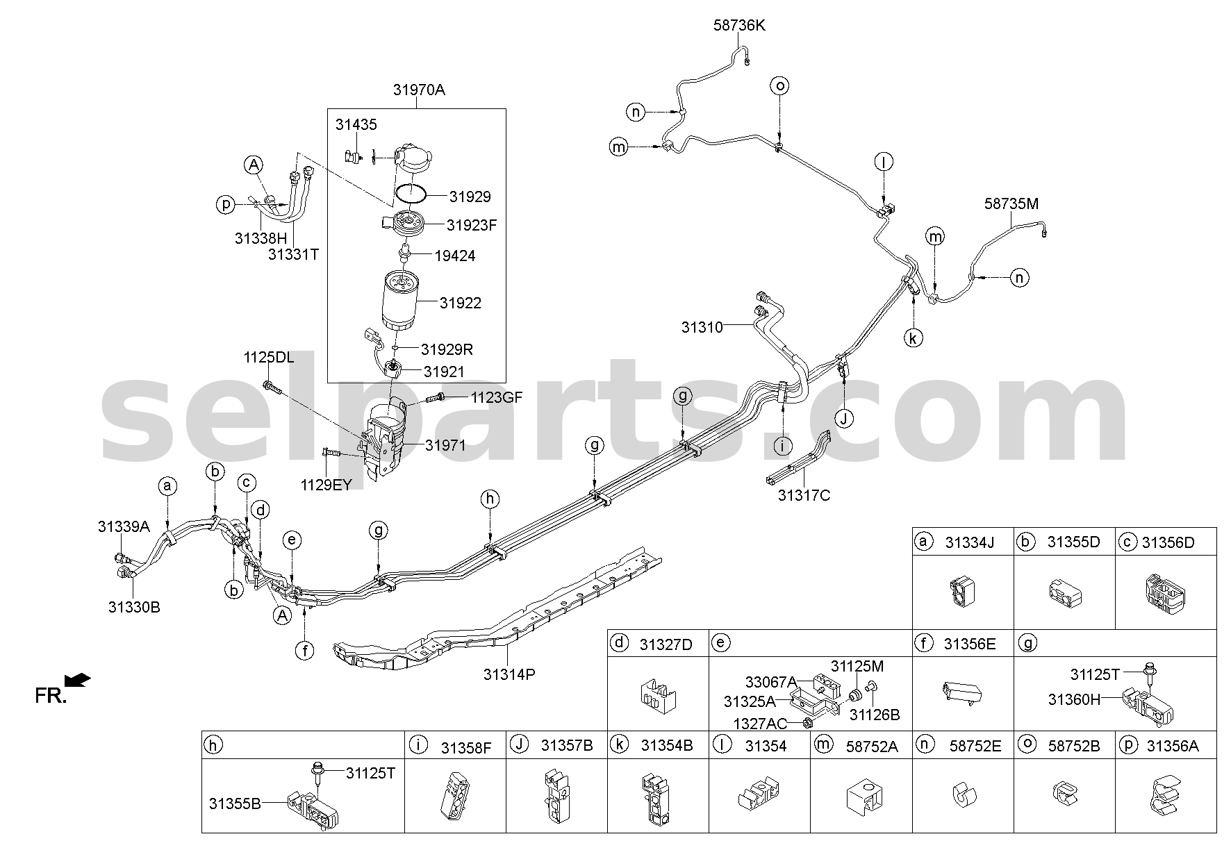 Genuine TUBE-FUEL FEED for Hyundai Sonata #31310C1900