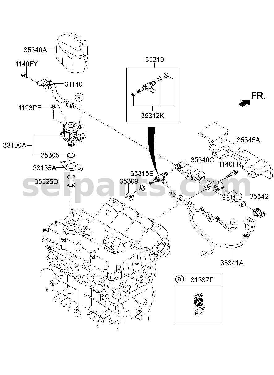 Genuine INJECTOR O-RING KIT for Hyundai Sonata #353122G750