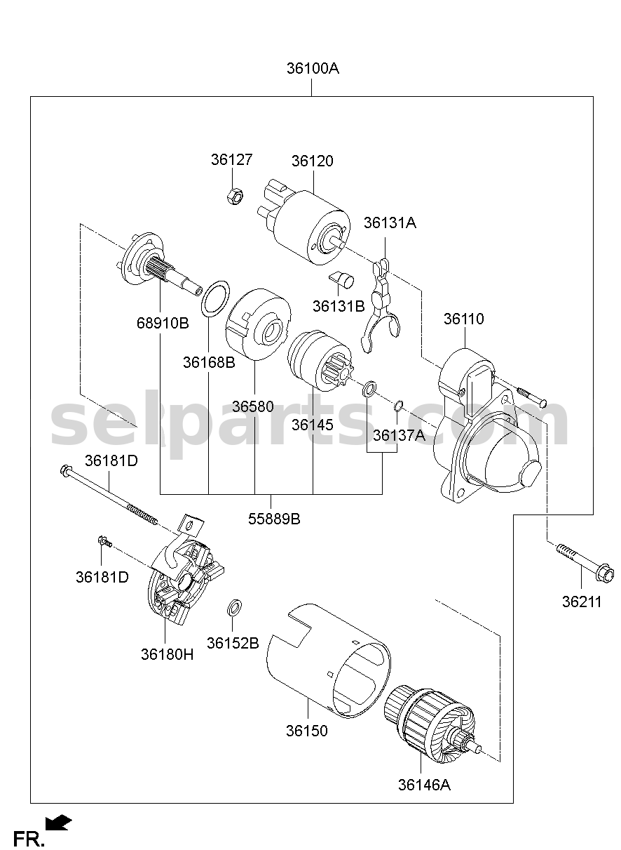 Genuine SWITCH ASSY-STARTER MAGNETIC for Hyundai Sonata #361202G300