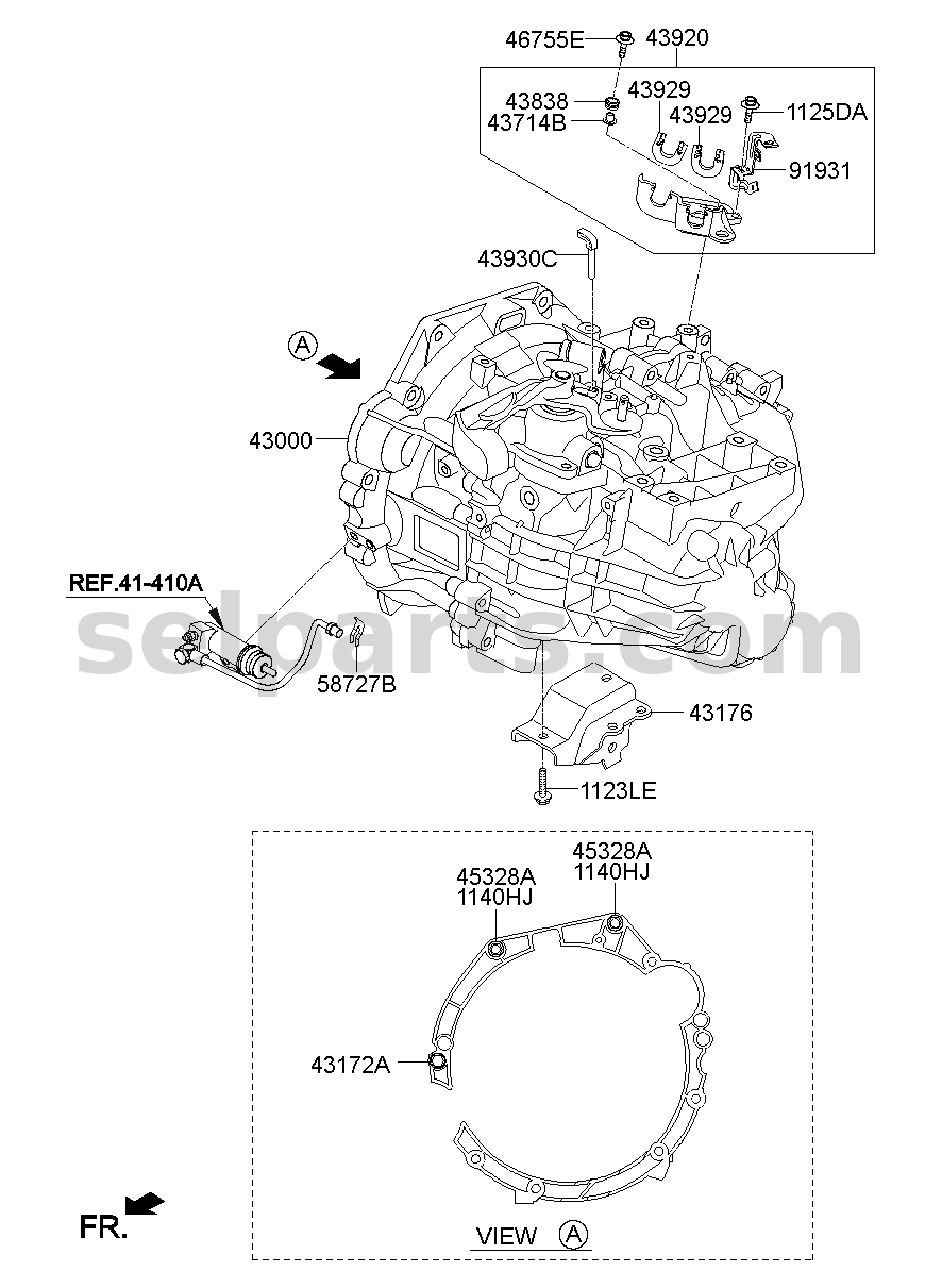 Genuine TRANSMISSION ASSY-MANUAL for Hyundai Sonata #430003D230