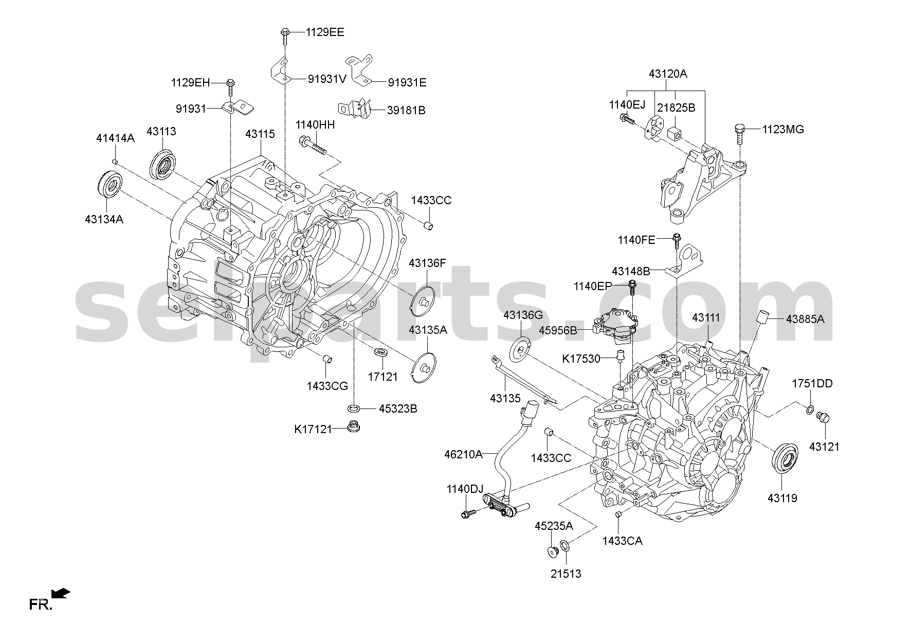 Genuine HOUSING-CLUTCH for Hyundai Tucson #431152D020