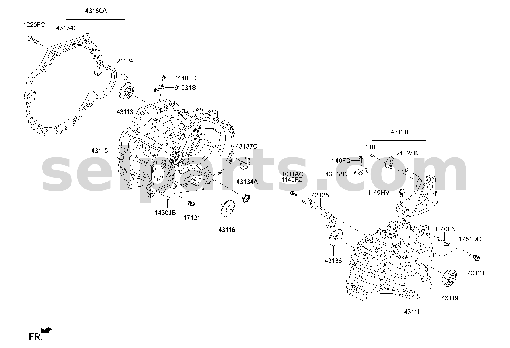Genuine HOUSING-CLUTCH for Hyundai Sonata #431153D104