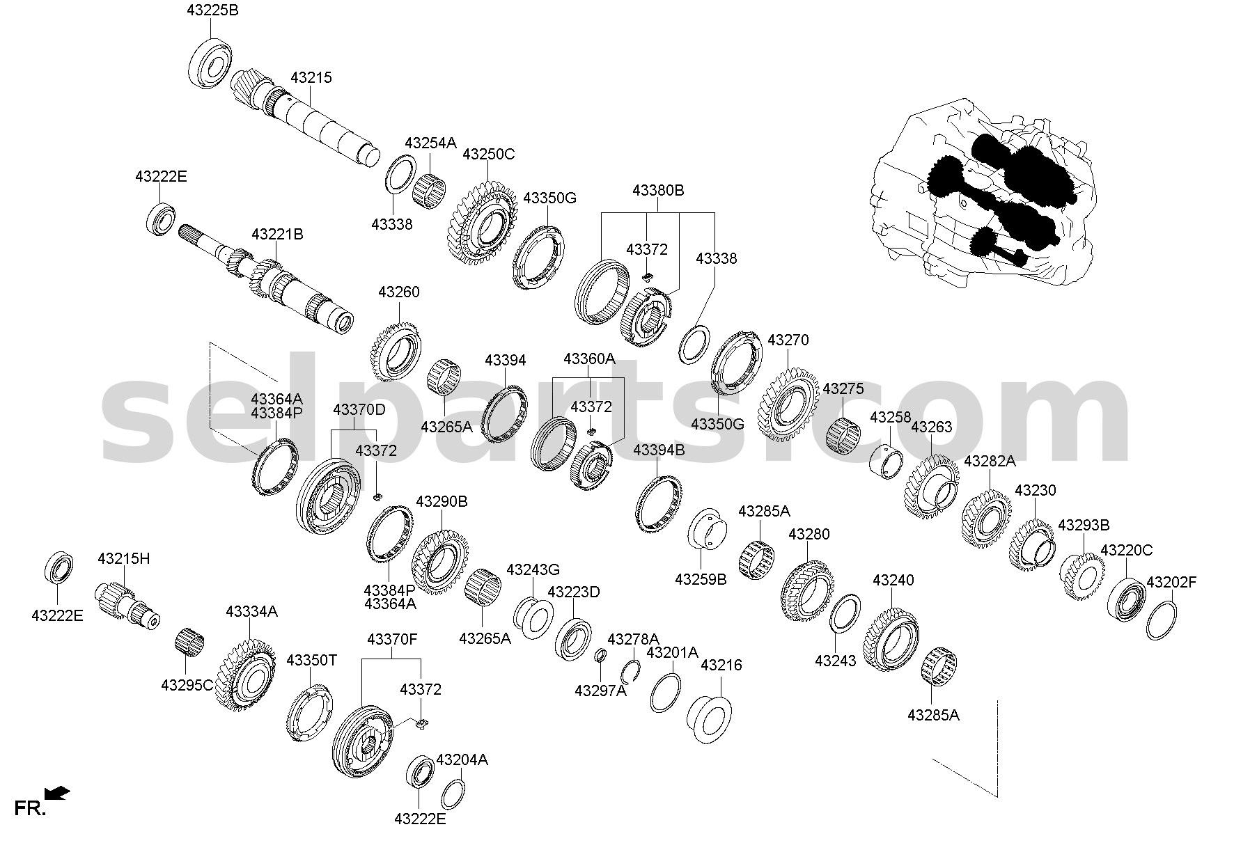 Genuine RING-SYNCHRONIZER 5TH for Hyundai Sonata #433943D050