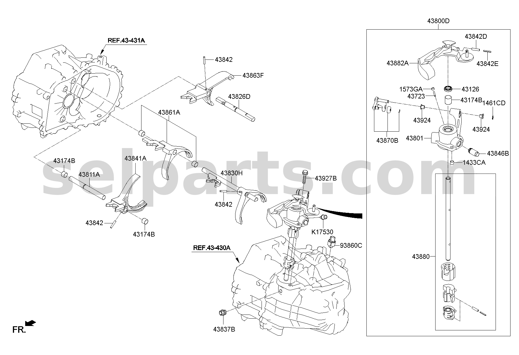 Genuine HOUSING-CONTROL for Hyundai Sonata #438013D500