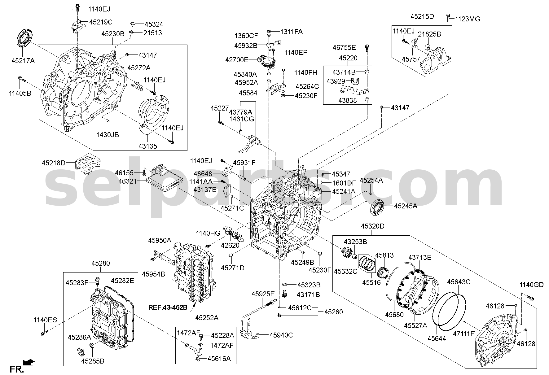 Genuine BRACKET ASSY-T/M SUPT for Hyundai Sonata #452114G110