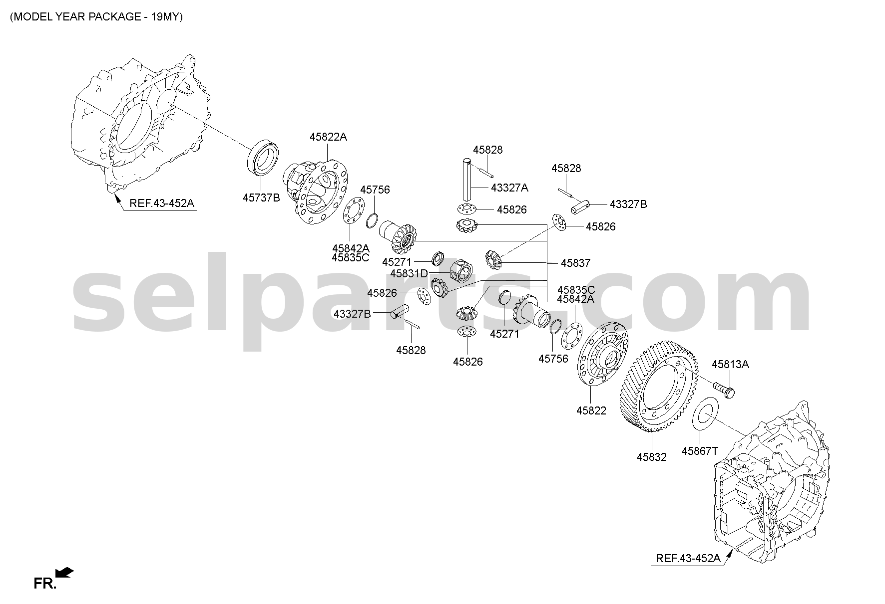 Genuine CUP-DIFF CASE for Hyundai Sonata #458223F800
