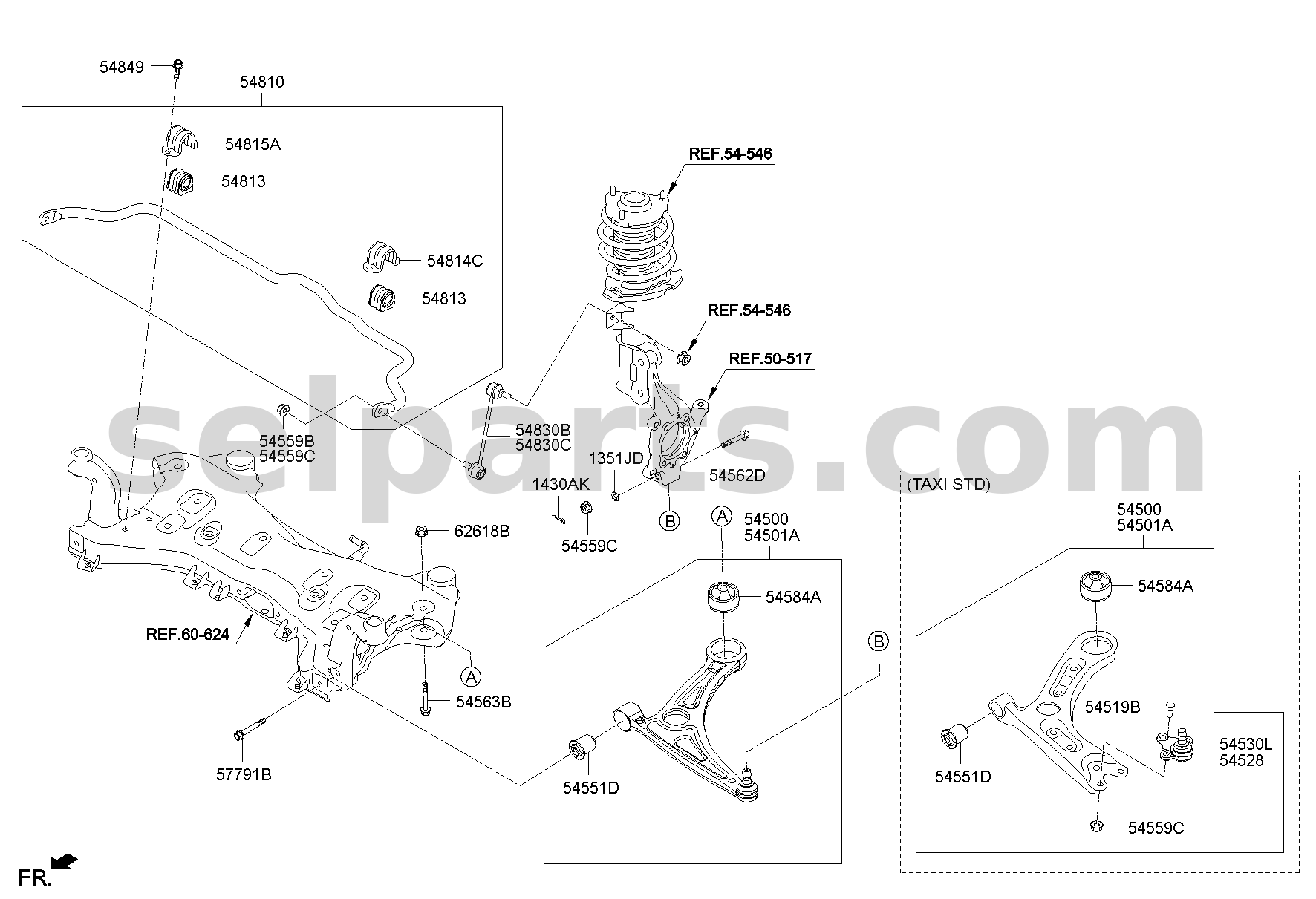 Genuine ARM COMPLETE-FR LWR,LH for Hyundai Sonata #54500E6100