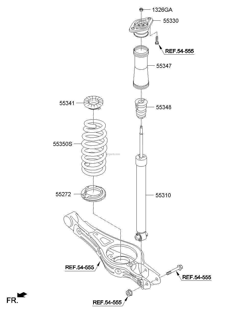Genuine SHOCK ABSORBER ASSY-REAR for Hyundai Sonata #55311C1900