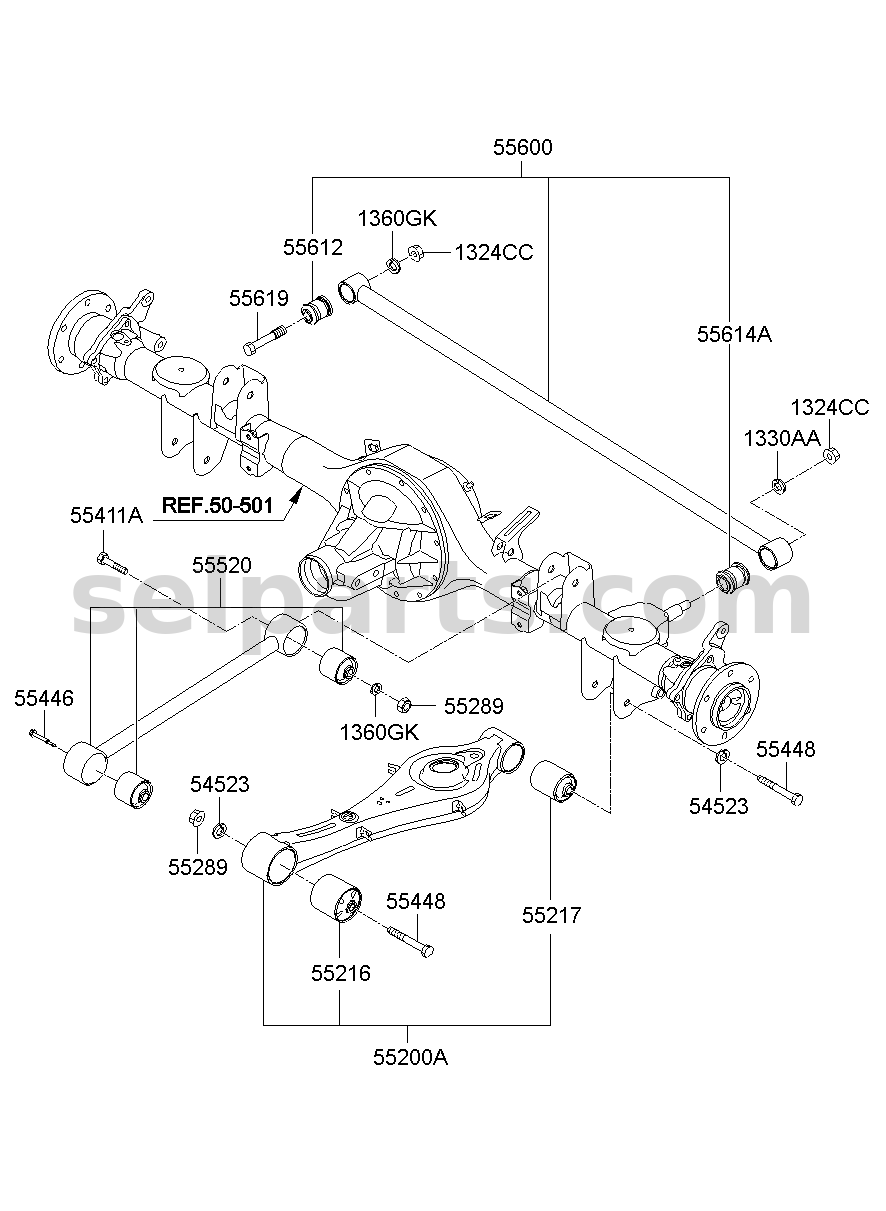 Genuine ARM COMPLETE-RR SUSP LWR for Hyundai Grand Starex #552004H000