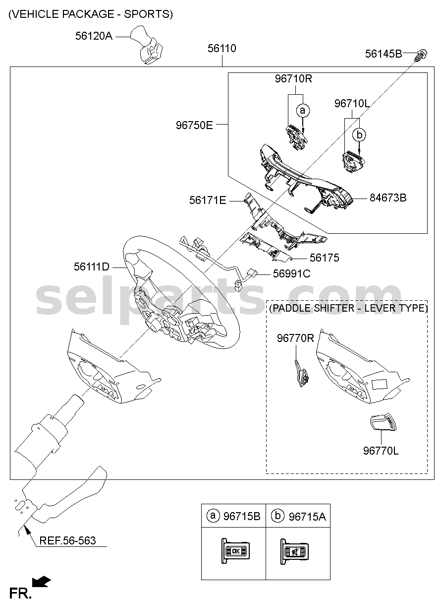Genuine SWITCH ASSY-STEERING WHEEL REMOCON for Hyundai Sonata #96750C1081VCA