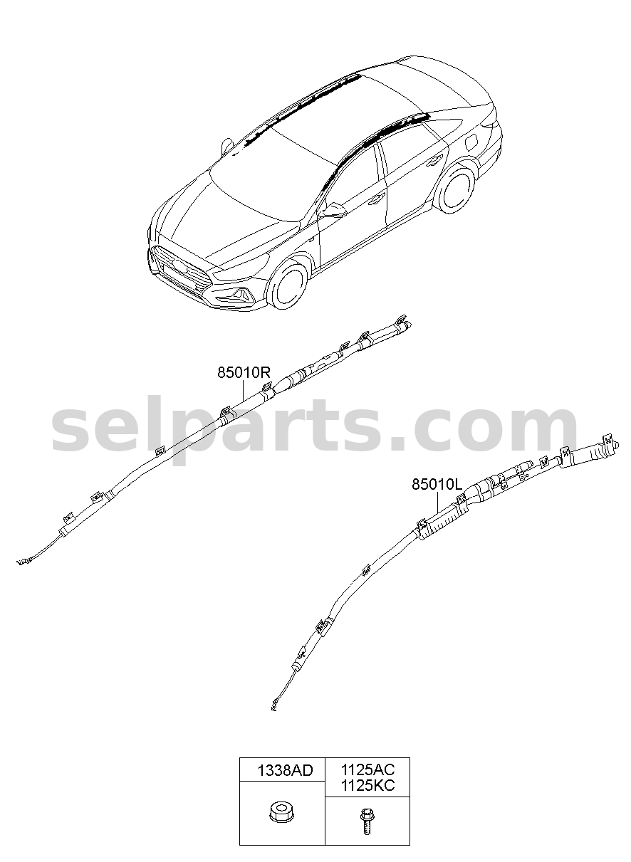 Genuine CURTAIN AIR BAG MODULE,RH for Hyundai Sonata #85020C1010