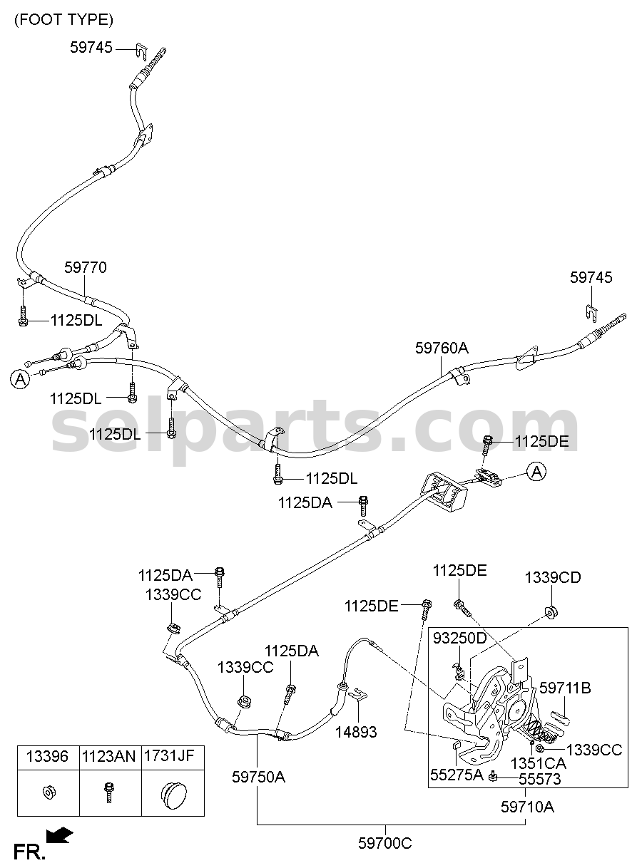 Genuine PEDAL ASSY-PARKING BRAKE for Hyundai Tucson #59710D3050