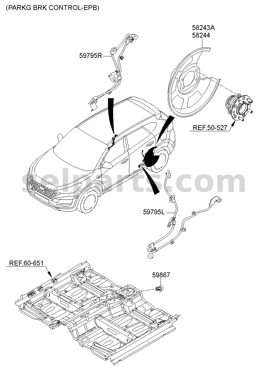 Genuine COVER-DUST RR,RH for Hyundai Tucson #58244D3700
