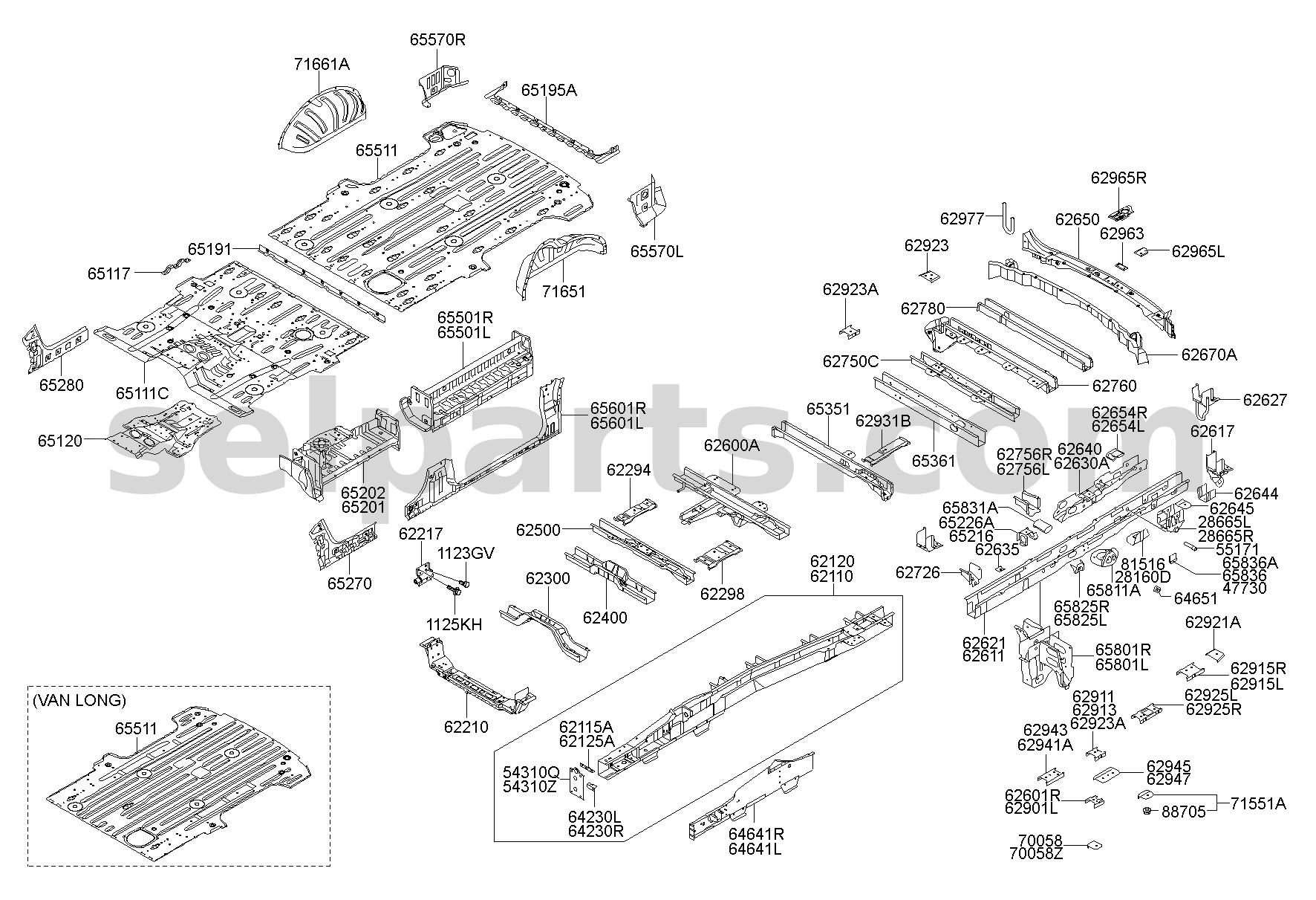 Genuine PANEL ASSY-FRONT STEP,RH for Hyundai Grand Starex #652024H400