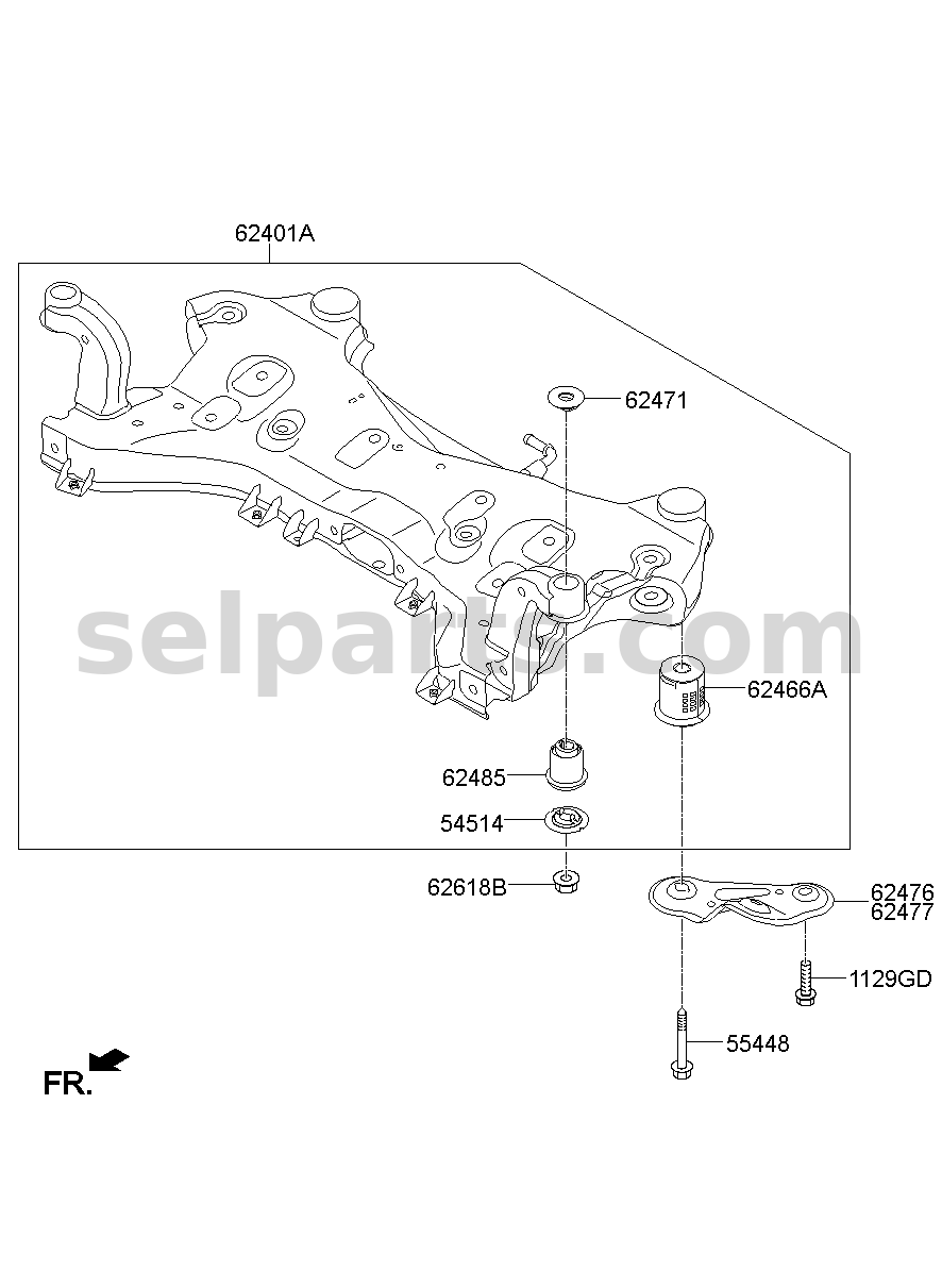 Genuine CROSSMEMBER COMPL for Hyundai Sonata #62405C1210