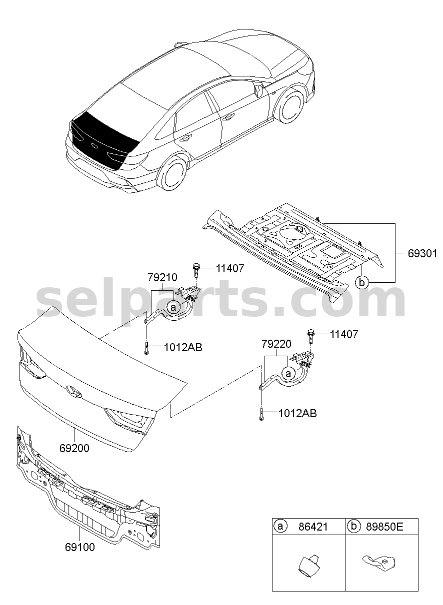 Genuine PANEL ASSY-REAR PACKAGE TRAY for Hyundai Sonata #69300C1720