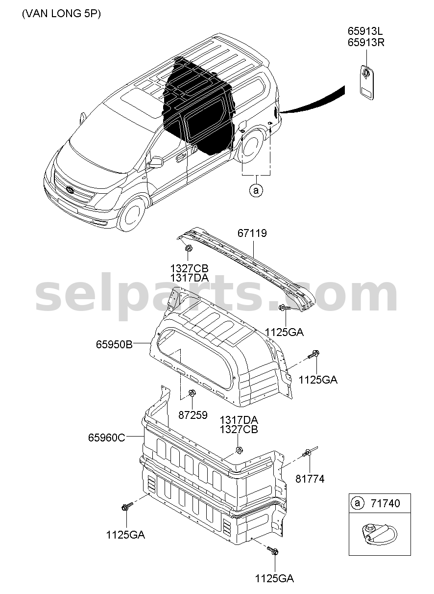 Genuine PANEL ASSY-REAR PARTITION,LWR for Hyundai Grand Starex #659604H600