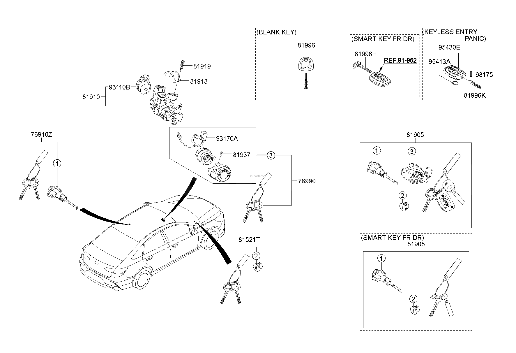 Genuine TX ASSY-KEYLESS ENTRY for Hyundai Sonata #95430C1210
