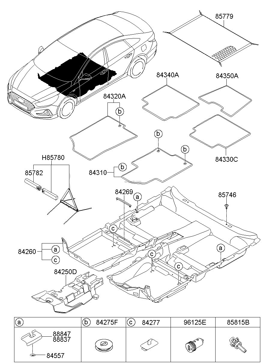 Genuine CARPET ASSY-FLOOR for Hyundai Sonata #84260C1550TRY