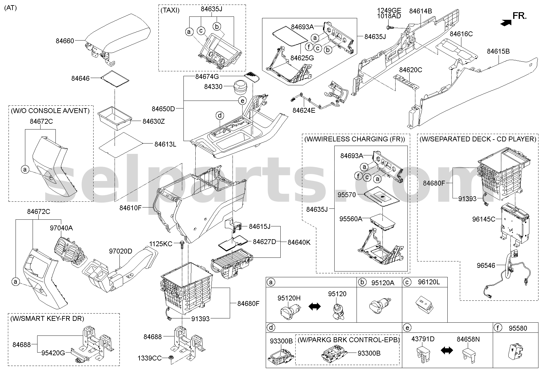 Genuine MAT-FLOOR CONSOLE for Hyundai Sonata #84674C1AA0