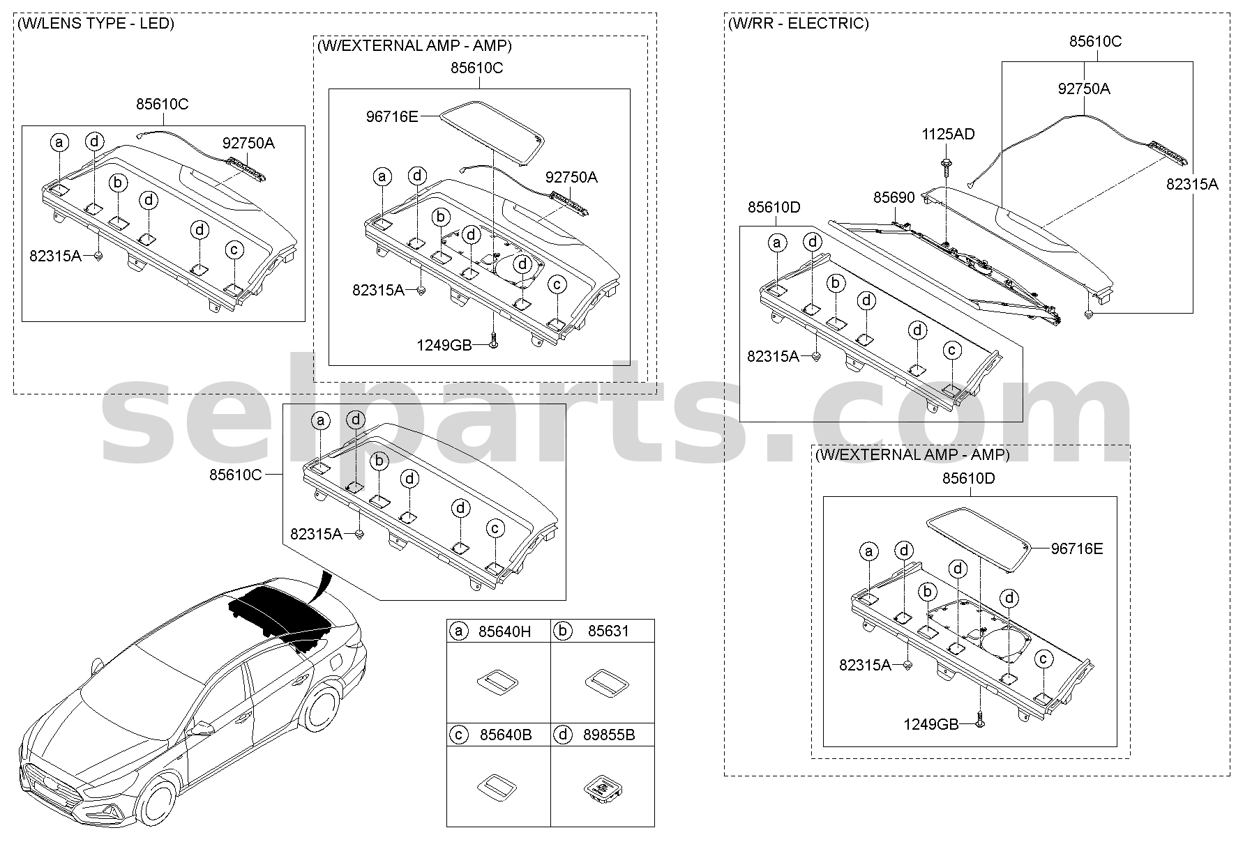 Genuine TRIM ASSY-PACKAGE TRAY RR for Hyundai Sonata #85610C1140TRY
