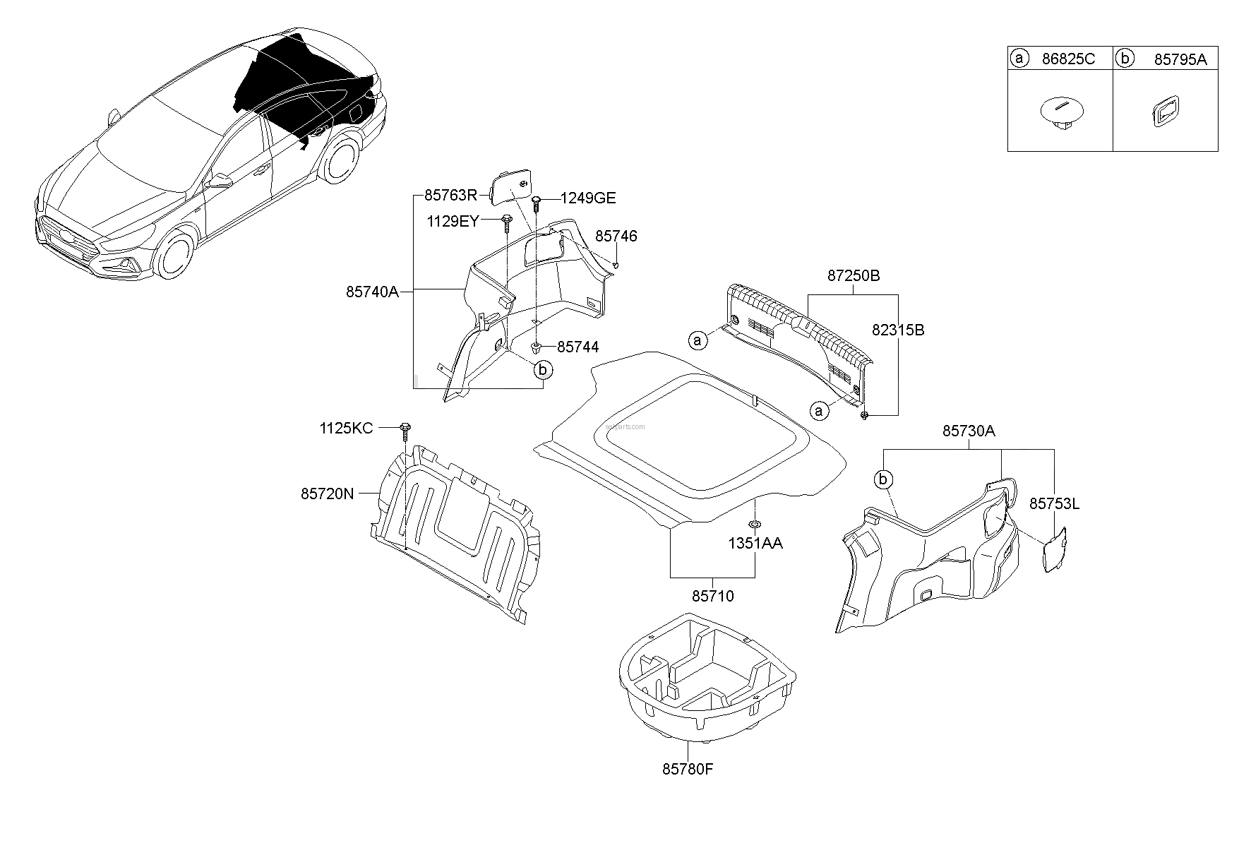 Genuine HOOK ASSY-LUGGAGE FLOOR for Hyundai Sonata #85795C1000
