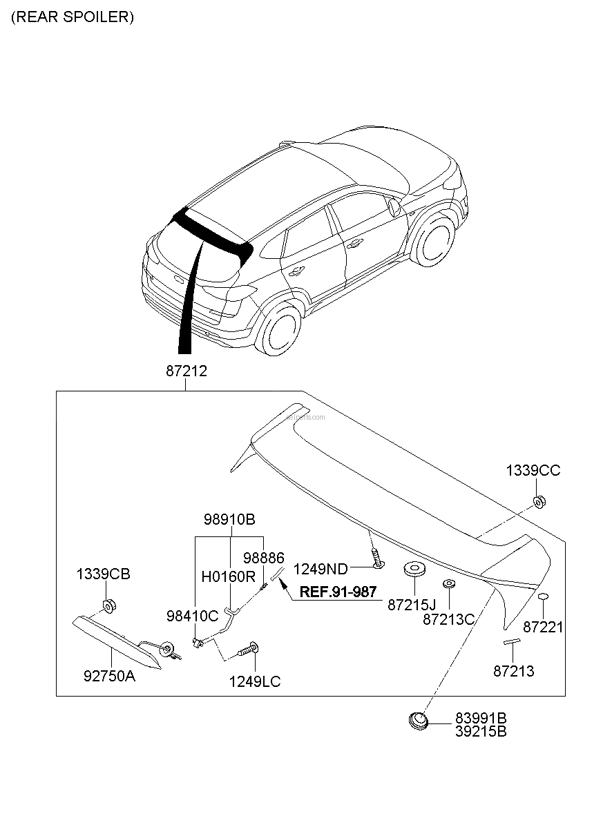 Genuine LAMP ASSY-HMS for Hyundai Tucson #92700D3000