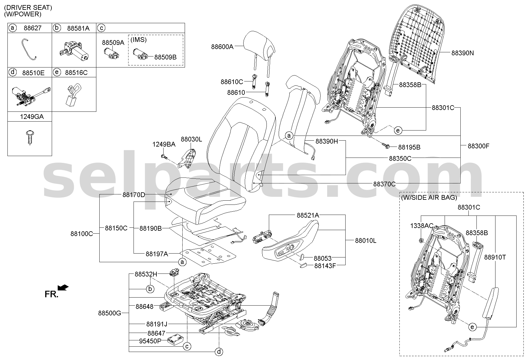 Genuine BACK ASSY-FR SEAT DRIVER for Hyundai Sonata #88300C1DA0SZV