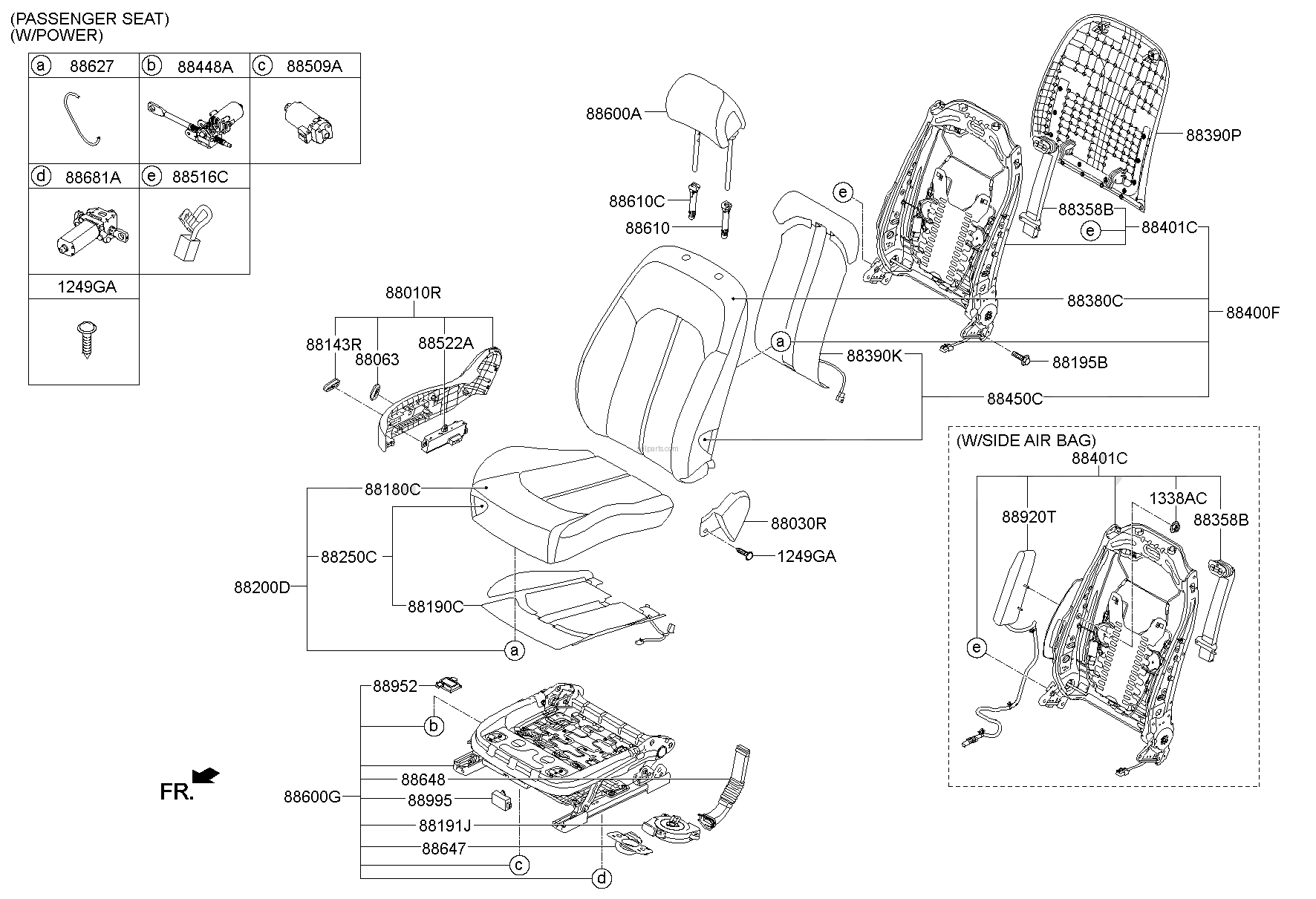Genuine BACK ASSY-FR SEAT PASSENGER for Hyundai Sonata #88400C1HE0VGA
