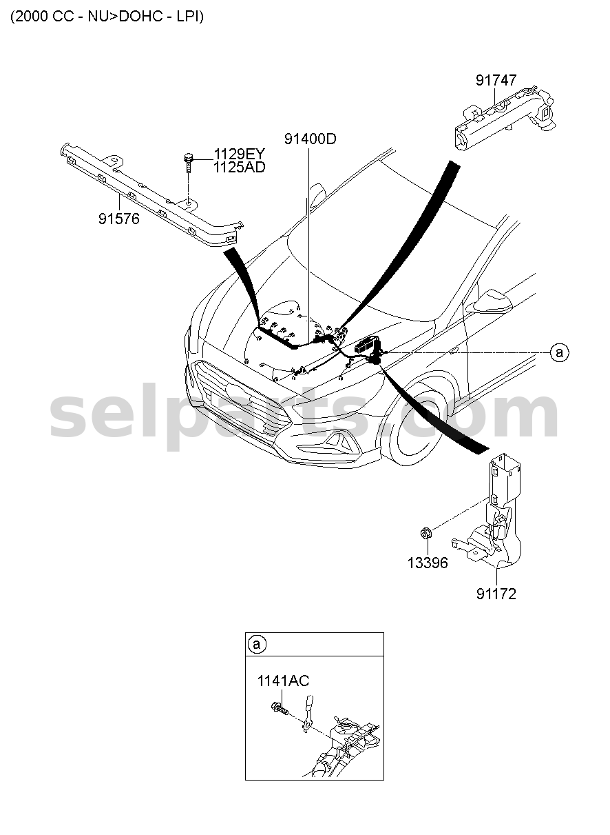 Genuine WIRING ASSY-CONTROL for Hyundai Sonata #91455C1090