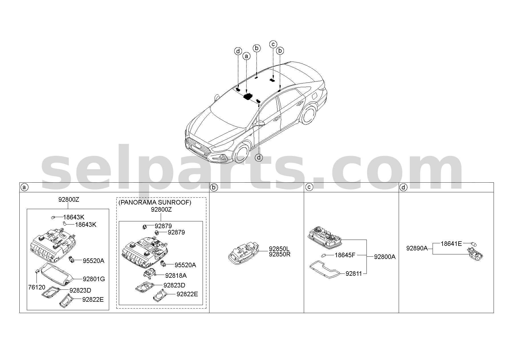 Genuine LAMP ASSY-REAR PERSONAL,LH for Hyundai Sonata #92870C1500TTX