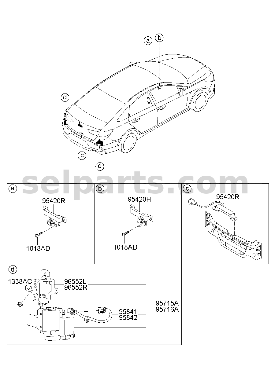 Genuine EXTN WIRING-BSD,LH for Hyundai Sonata #95814C1500